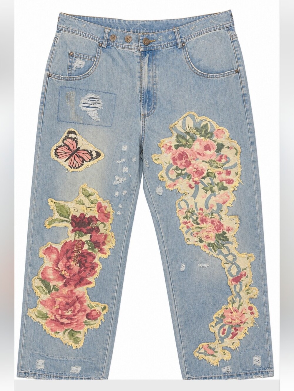 #1986 Jaded Gypsy Peace & Love Jeans - Floral Garden